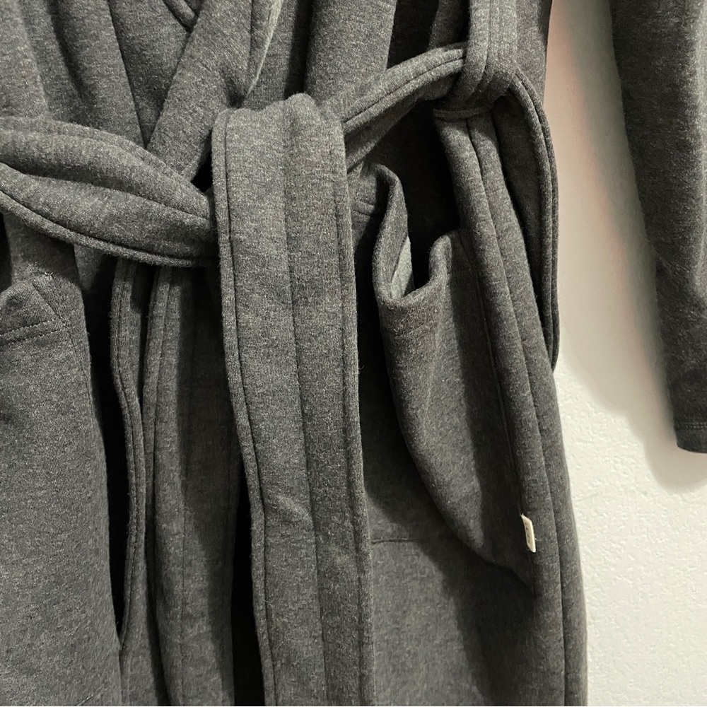 UGG Brunswick Robe Charcoal Gray Plush Hooded Lined Mens Large L XL - Picture 7 of 13